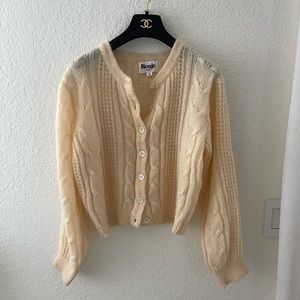 Round Yellow Spring Cardigan Small